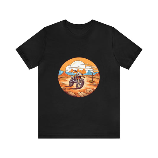 Unisex Jersey Short Sleeve Tee (Motorcycle in Desert)