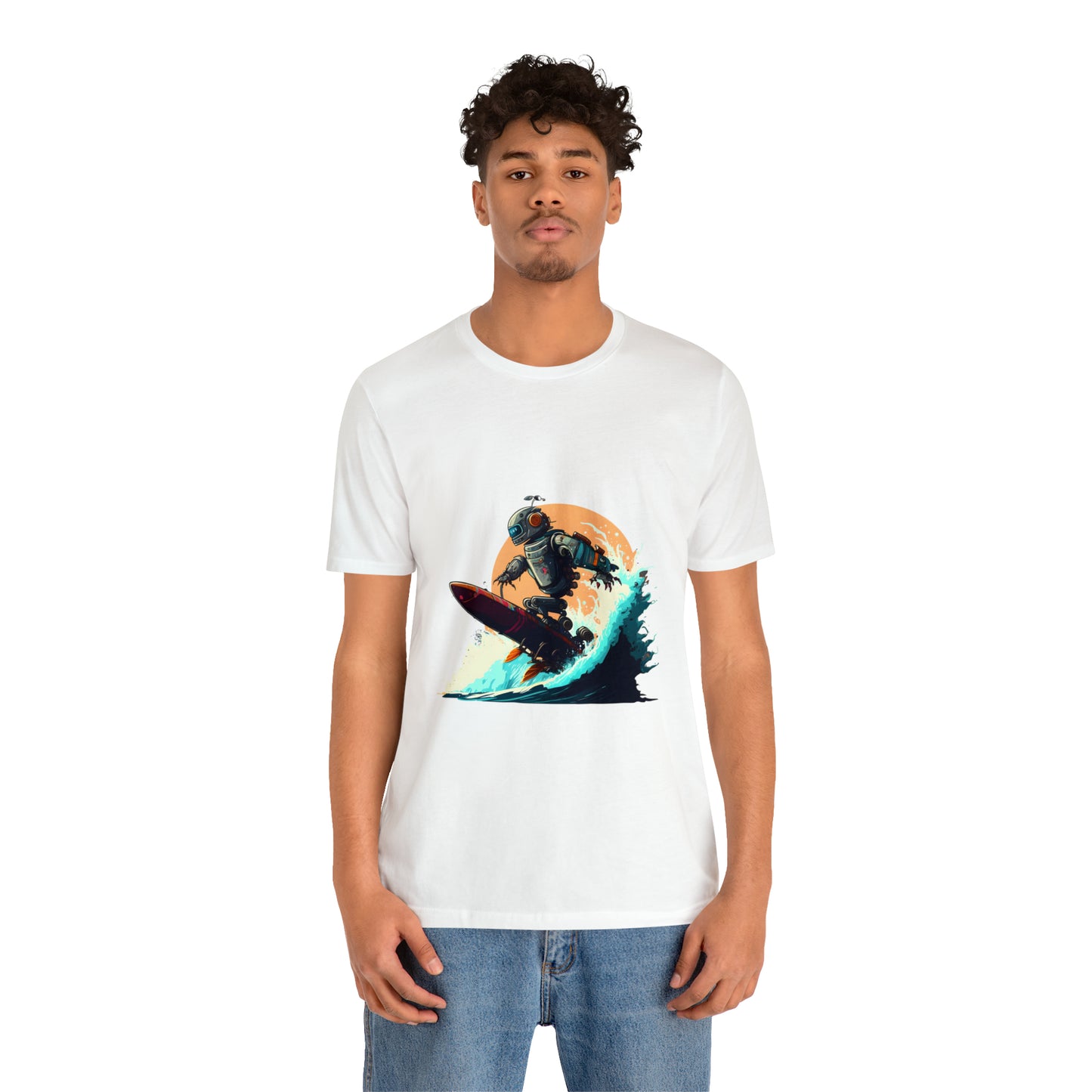 Unisex Jersey Short Sleeve Tee (Robot Surfer)