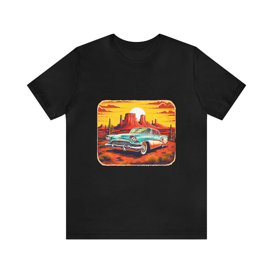 Unisex Jersey Short Sleeve Tee (Old Car in Desert)