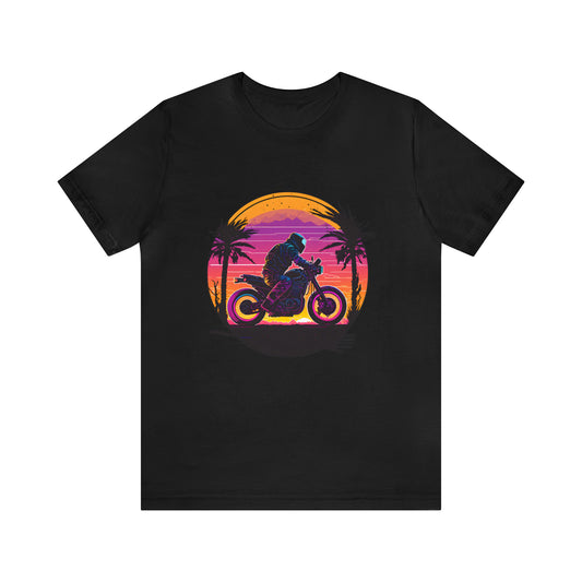 Unisex Jersey Short Sleeve Tee (Synthwave Bike)